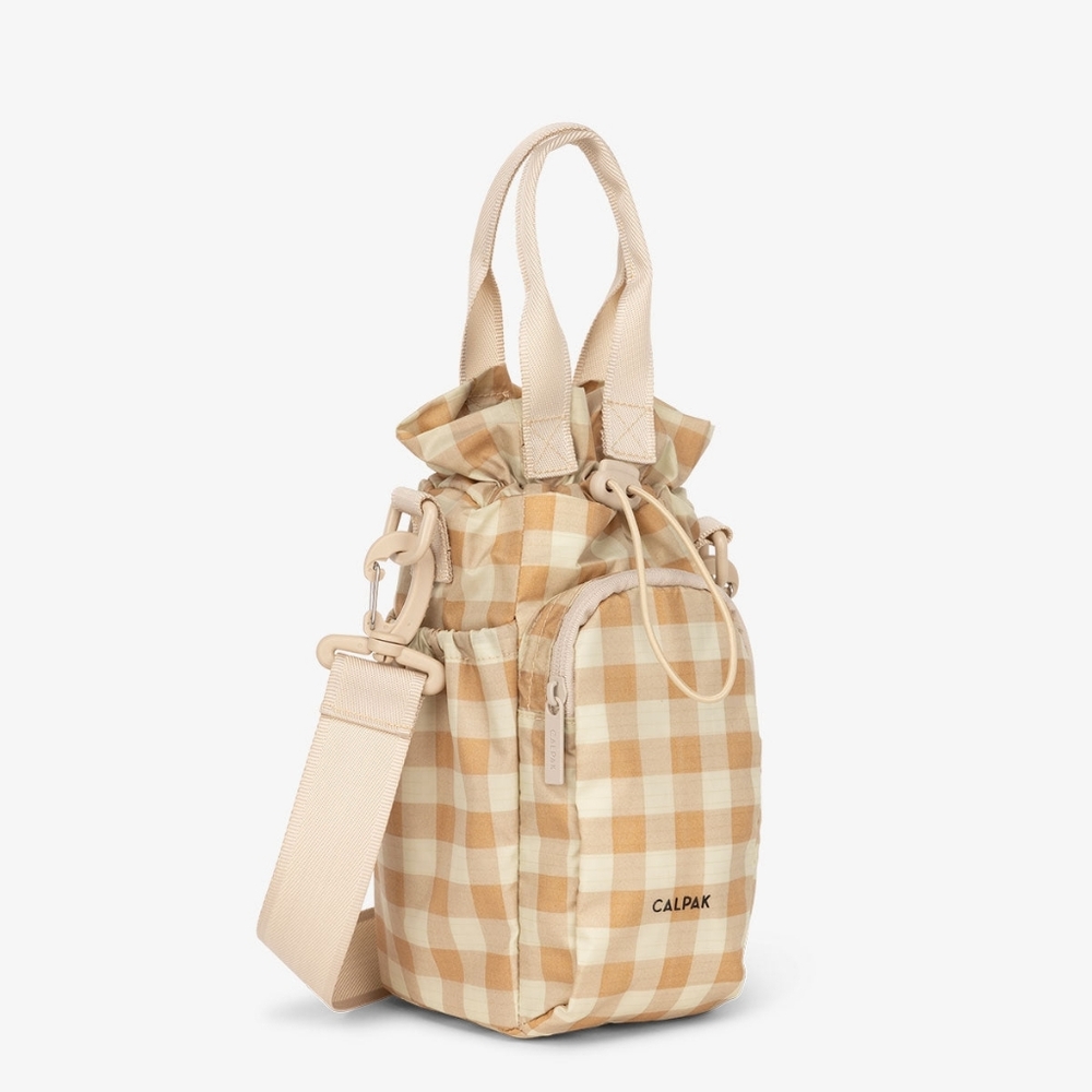 Calpak Water Bottle Holder in Gingham